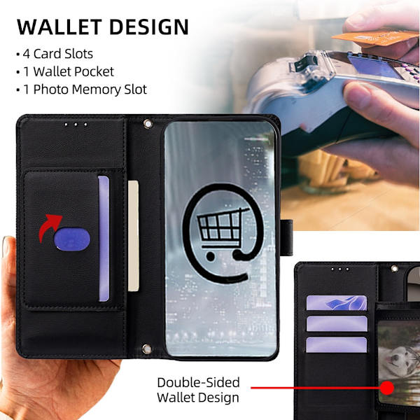 Flip Case for iPhone 13 Pro - Elegant Protection with Card Slots and Stand Function