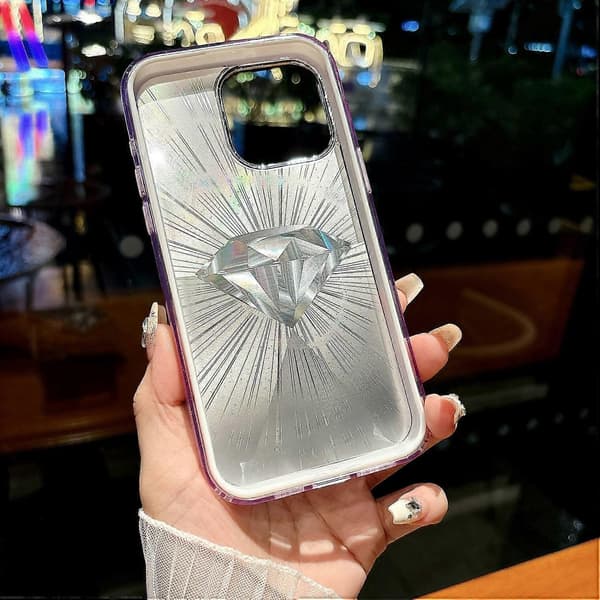 Deksel for iPhone 16 Pro Max IMD Diamantmønster TPU+PC Støtsikkert Telefondeksel