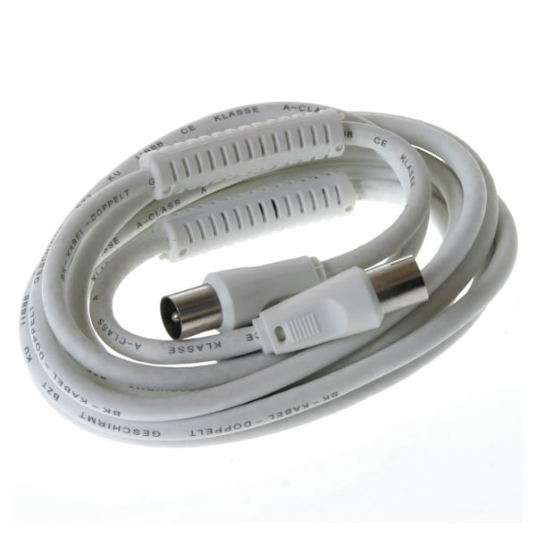 Antennkabel 85dB ferrit, 5m, Vit