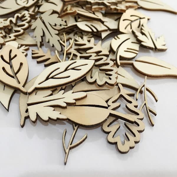 50 stk Trehull Treblad Bladpynt Håndverk Scrapbook Søm Diy Dekor Mengxi