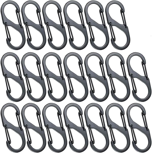 20 stk. Mini S-formede karabinkroker i aluminiumslegering