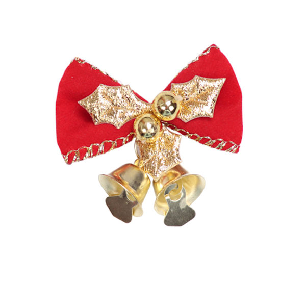 4-pack Jul Mini Klocka Båge Ornament Garland Hängande Presentförpackning Dekoration Krans Julstrumpa Fyllning Jul