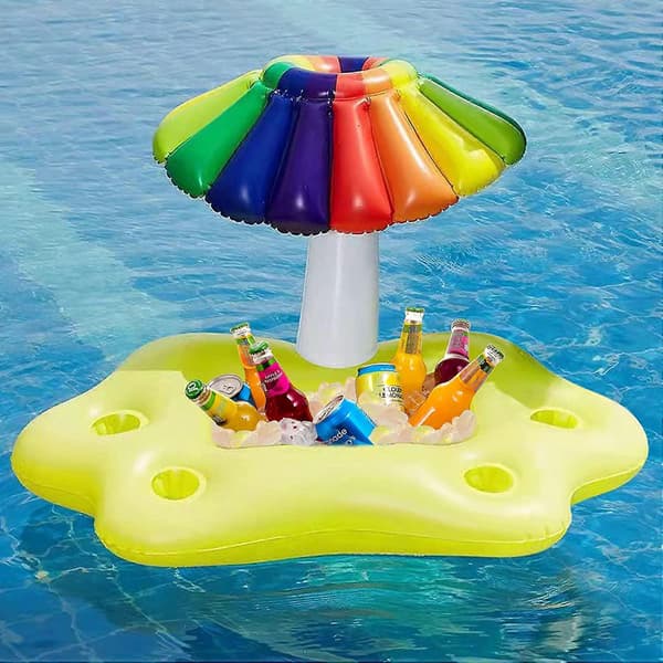 Flytende Poolbar, Poolbøye for Voksne, Oppblåsbar Poolbar, Bøyebar, 95x55x65cm