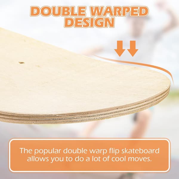 3-pakning blanke skateboarddekk 7-lags lønn maling kunst DIY size_name Orange