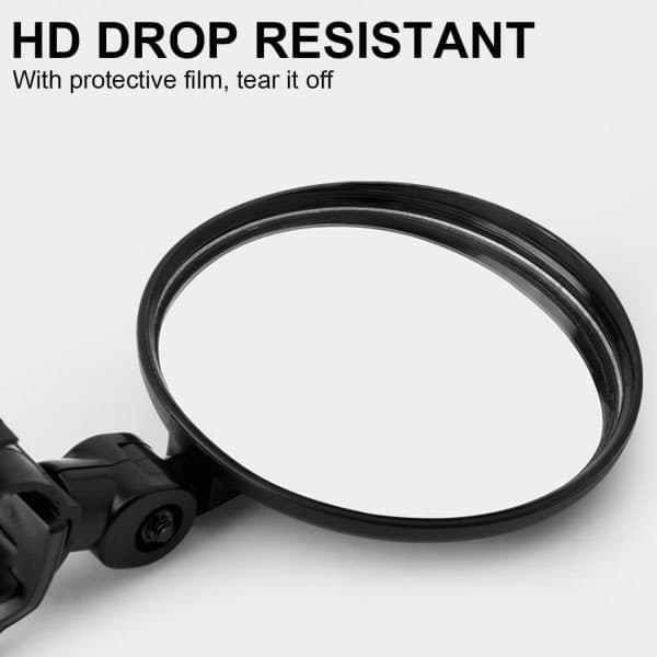 2 stk HD 360° roterende og sammenleggbare sykkelspeil