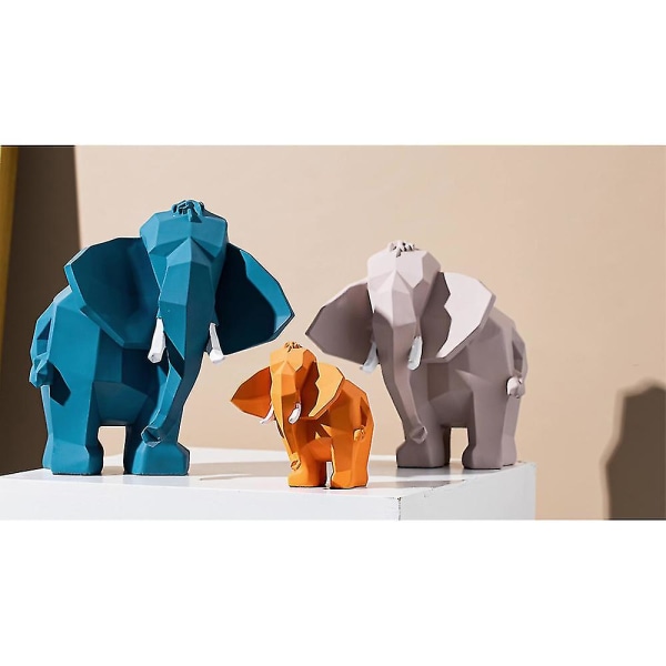 Geometri Elefant Figur Resin Kompatibel Med Hjem Kontor Hotell Dekorasjon Bordplate Dyr Moderne Håndverk Elep