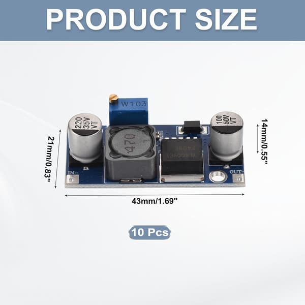 DC-DC Boost Converter Spenningsregulator Justerbar Step Up Modul XL 6009 3-32V til 5-35V 3A for Strømjustering Transformatorer 10 Stk - 10 Stk