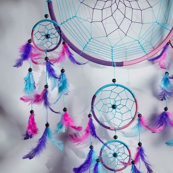 Dreamcatcher - ZVD - Pineapple - Pink - Asymmetrical - 60 cm - Handmade PZCC