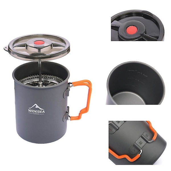 Aluminium Camping Kaffekanna Med Kopp Camping Kaffekanna Kompatibel Med Campingplats Stuga Husbil Kök Grupper Rygg