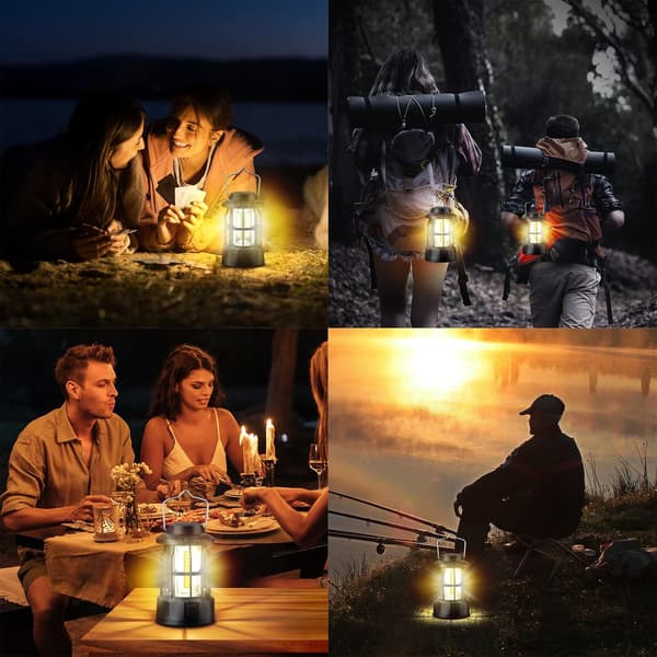 Campinglykter Batteridrevne, 2-pakning LED Campinglamper Dimbar Lysstyrke, Bærbar Campinglampe