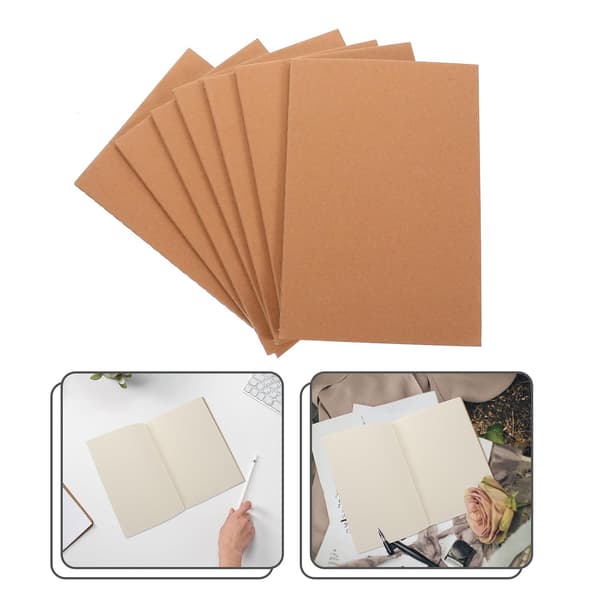 10 stk A5 Kraftpapir Tomme Notesbøger 80 Gsm, 72 Sider Hver, Små Lomme Notesblokke
