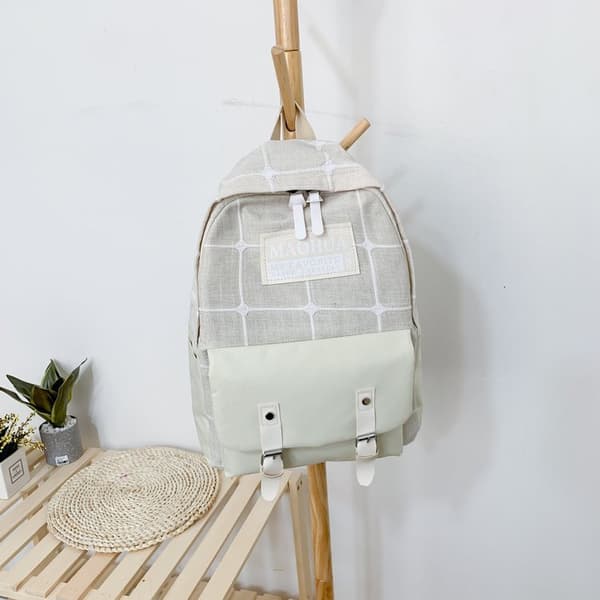 Skolesekksett med 4, Duffelbag - Beige