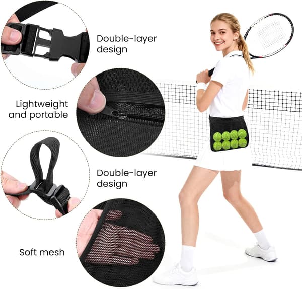 Tennispallovyölaukku säädettävä musta
