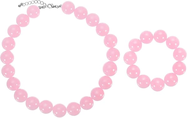 Chunky perlekjede armbånd rosa Pink
