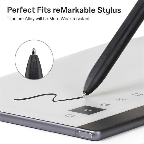 Erstatningsmarkørpenne til Remarkable 2-tablet - Holdbar spids/nib i titanlegering (2 stk.)