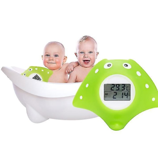 Babybadekar Sikkerhedstemperatur Termometer Grøn Fisk