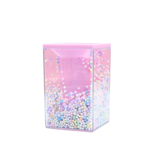 2-pack bubbelpennhållare, mångsidig skrivbordstillbehör för smink, med färgade bubbelbollar för barn och tonåringar (rosa och lila)