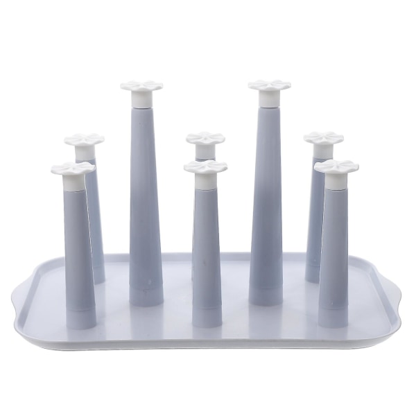 Household Cup Draining Rack Water Bottle Plastic Stand Glasses Storage HolderBlue32X20X18CM