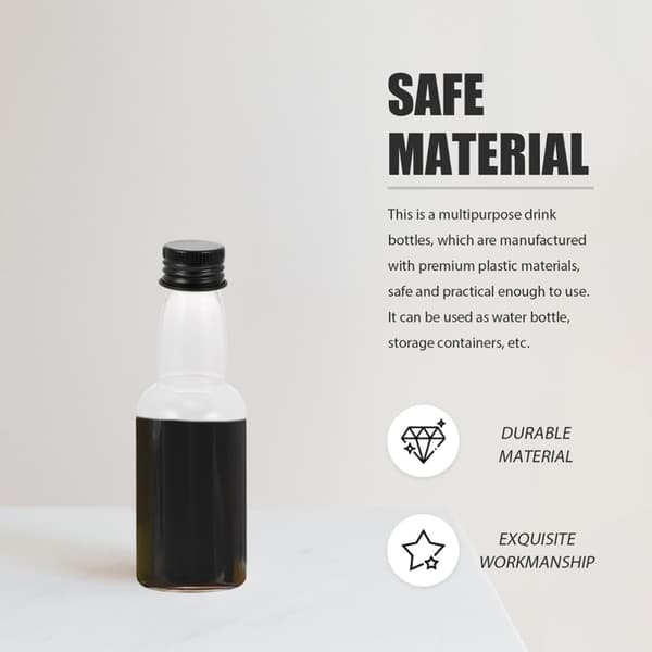 Genanvendelig drikkeflaske med aluminiumslåg 50 stk. ml til drikkevarer