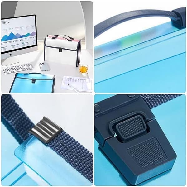 Pochette A4 Expanding Folder 13 Pockets Accordion File Organizer for School Office, Blue