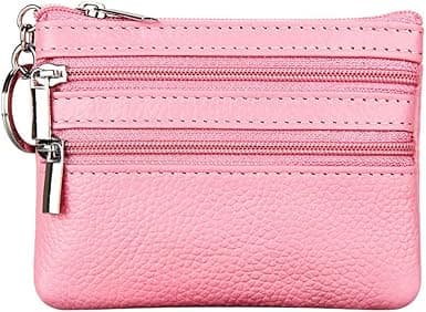 (Pink) Women's Genuine Leather Coin Purse Mini Bag Change Wallet