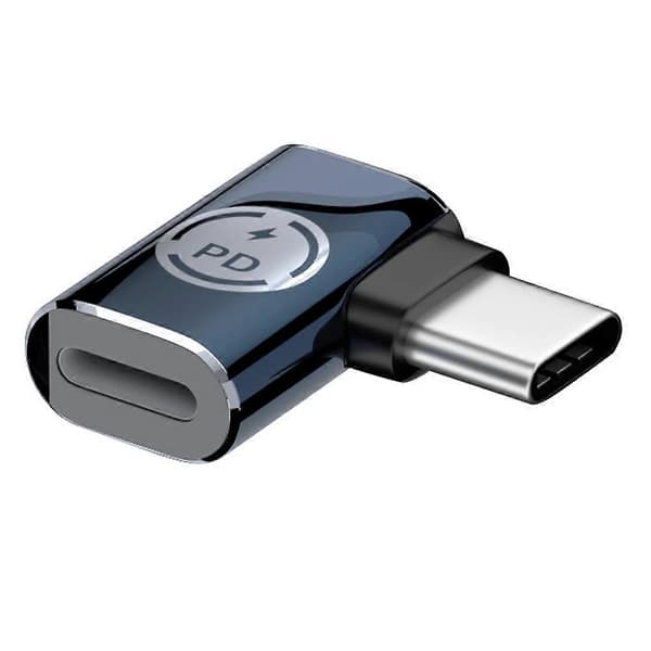 U2-058-LT017 Vinklet Design USB-C Han til 8Pin Hun Konverter 480Mbps Dataadapter til iPhone