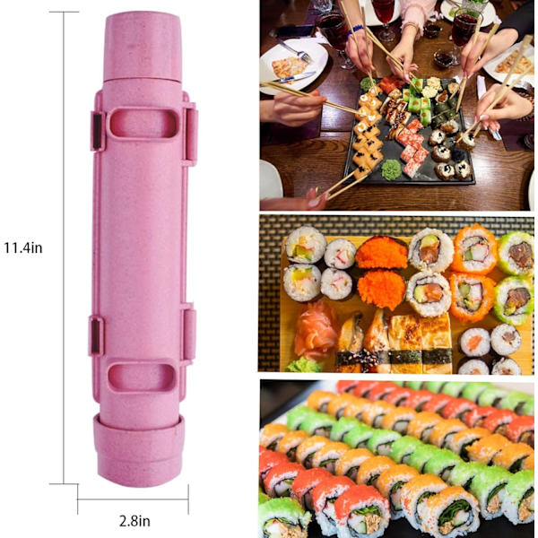 Sushi Roller Kit Sushi Bazooka Set för att göra sushi - Hållbar Camp Chef Risberedare Maskin Form Sushi Rullande Maker Startset för enkel sushilagning