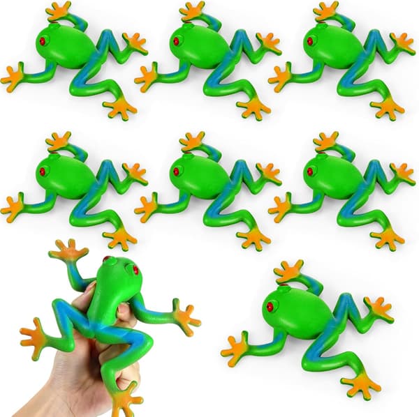 10 st grodleksaker, realistiska, mjuka, stretchiga, stressavlastande grodleksaker, elastisk ventil