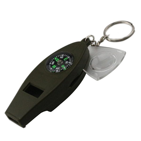 4-in-1 Emergency Whistle with Fire Starter, Compass, and Thermometer