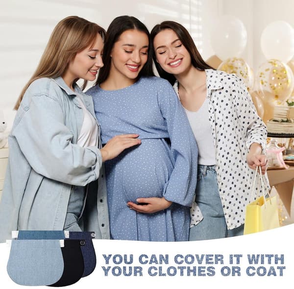 Pregnancy Jeans Extender - 4-pack Adjustable Waist Button Extender - Maternity Pants Extender for Women