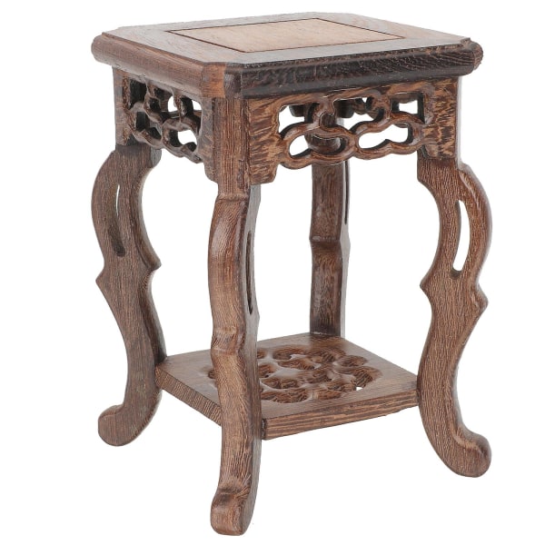 Blomkruka Stativ Trä Växtstativ Hållare Blomkruka Ställ För Trädgård Patio Mörkröd 13.5X9CM Dark Red 13.5X9CM
