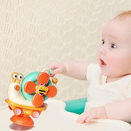 Babysugkopp snurrleksaker för 6 9 12 18 månader - Barnens dag sensorisk leksak för småbarn