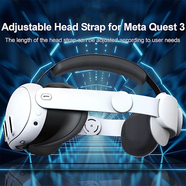 Erstatningshovedbånd til Meta Quest 3 VR-tilbehør Justerbart reducerer hovedtrykket til Meta Quest 3-rem