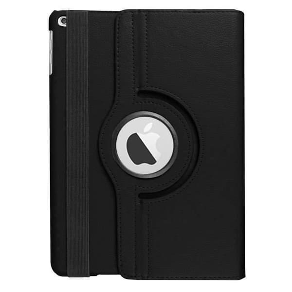 New Apple iPad 9.7 2017 Wifi - 4G-LTE Leather Style Rotating Black Case - 360 Degree Protective Black Tablet Case Bo012[DB]