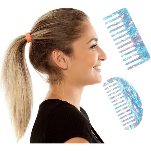 2-Piece Wide Tooth Comb Set, Large Detangling Comb No Handle