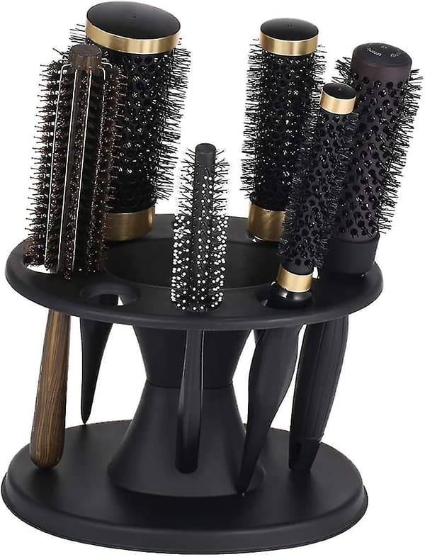 Comb Storage Rack, Round Hair Tool Holder, Salon Brush, Scissors, Flat Iron, Curling Iron, Comb Accessory Holder A