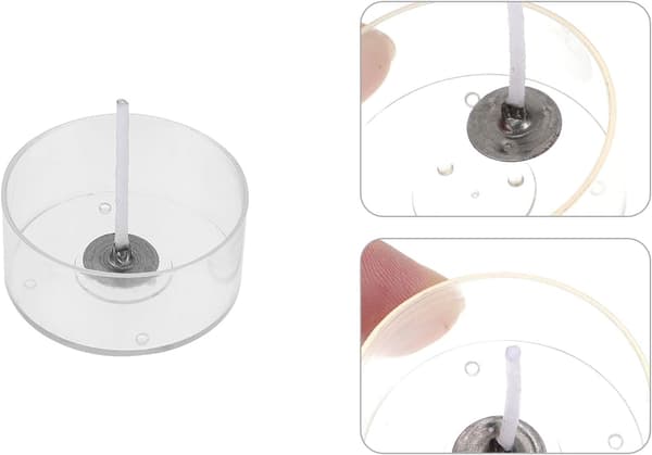 DIY Stearinlyssett Bomullsveker Runde Telyskopper for Hjemmeprosjekter Telysholdere
