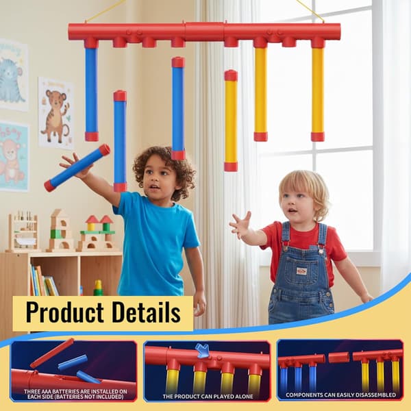 Catch the Sticks Game, Falling Stick Catch Game, Drop It Catch It Win It Reaction Game, 3 Falling Speeds Quick Reaction (Battery Powered)