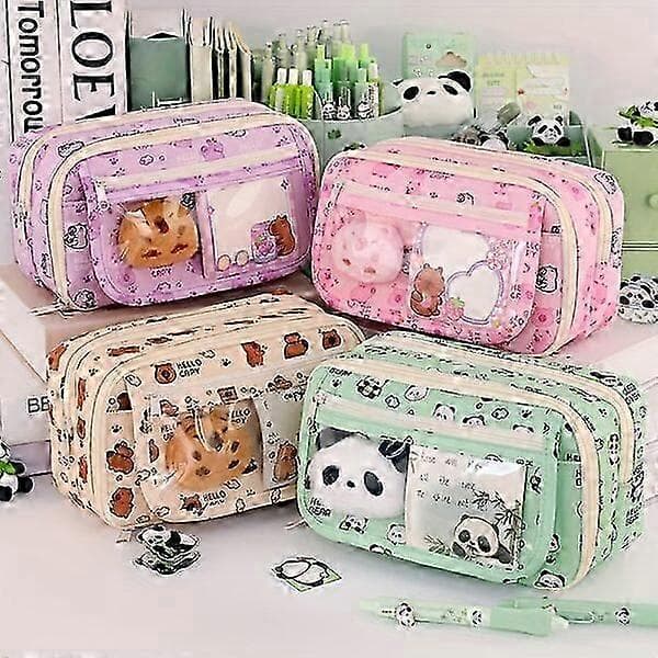 9-Layer Pencil Case, Extra Large Capacity, Durable Oxford Cloth Pink Pink