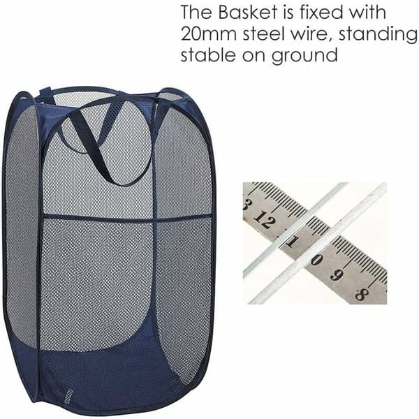 Tvättkorg [2-pack] Hopfällbar Pop Up Mesh Tvättkorg La