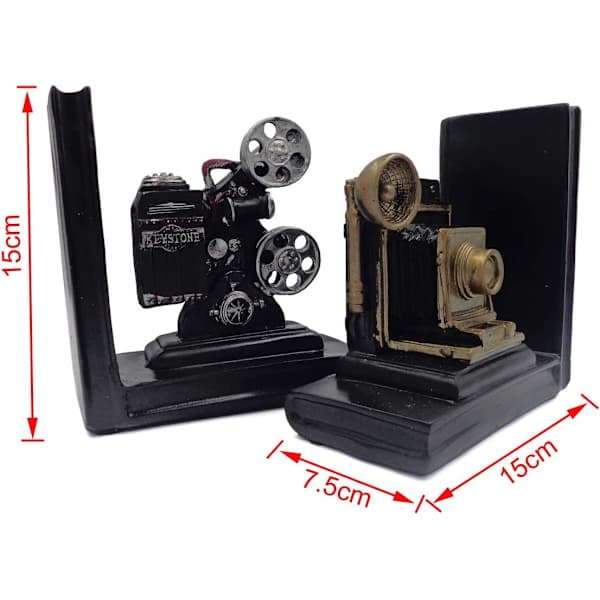 Bokstöd Kamera Filmprojektor Bokstöd Kraftiga Retro Förvaring Mode Kontor Studier CD Resor Utforskning (Endast Bokstöd, Böcker Ingår Ej)