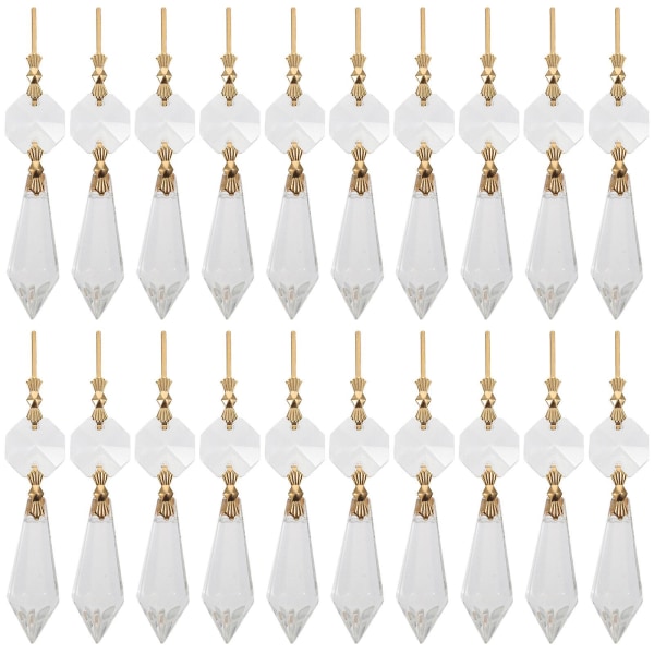 20 kpl Kirkasta Kristalli-kattokruunun Jääpuikko Prisma Candelabra Vaihto-osat 7,2X1,2X0,6CM 7.2X1.2X0.6CM
