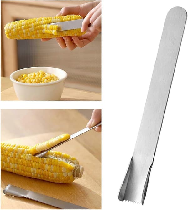 Corn on the Cob Cutter, Home Kitchen Peeler, Stainless Steel Corn Peeler