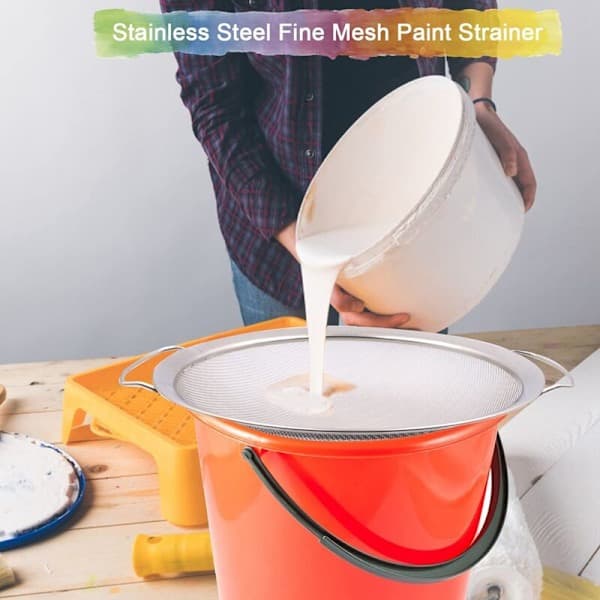 60 Mesh 304 Rustfrit Stål Finmasket Malingfilter til 5 Gallon Spand, Malingfilter Urenheder, Genanvendeligt
