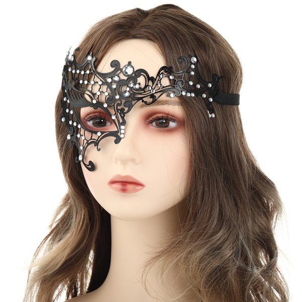 Maskerade maske for kvinner skinnende rhinestone venetiansk fest ball ball metall aften ball ball maske bar kostymer tilbehør maske