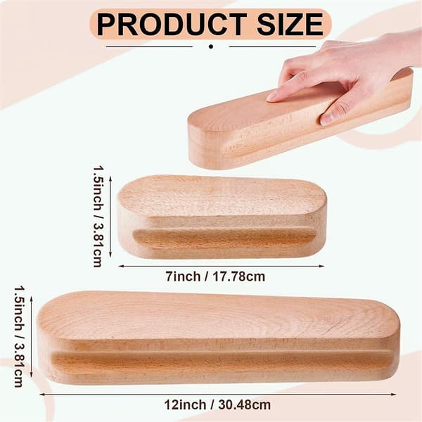 2-pack Beechwood Tailor's Clapper, Professional Sewing Tool for Flattening Fabrics