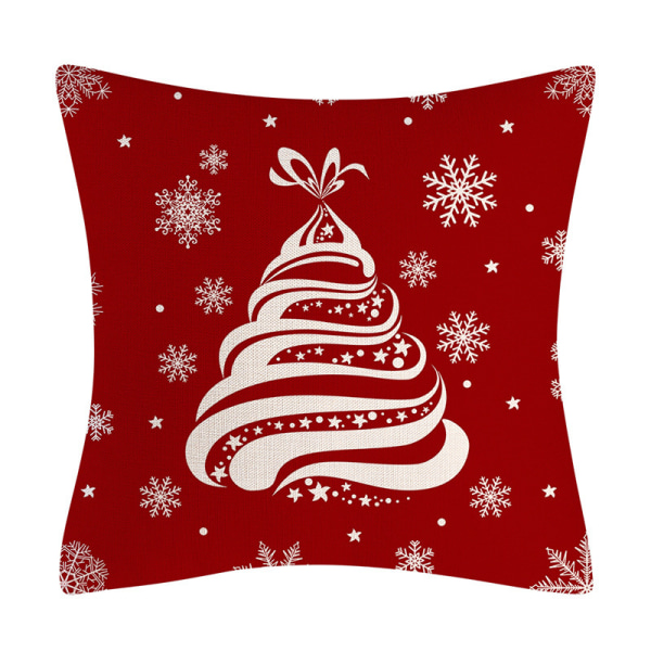 Julepudebetræk, rustikt ferielinnedpudebetræk til sofa, lænestol, juledekoration B 4PCS