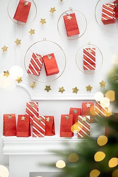 Gør-det-selv Julekalenderposer - Adventskalender red
