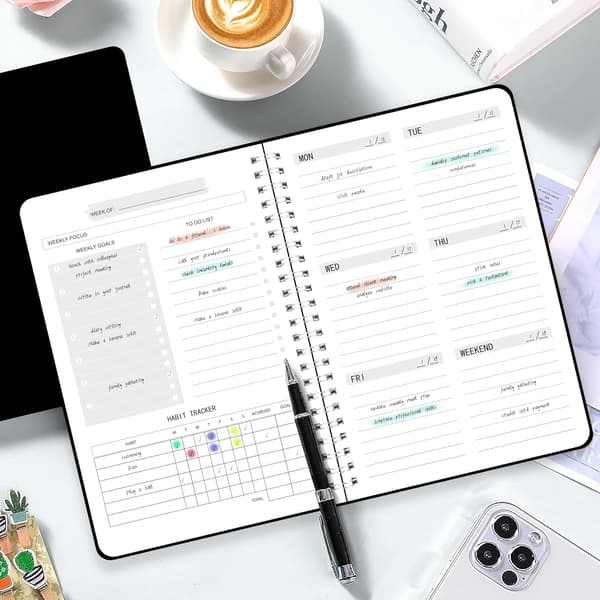 1 pc To Do List Notebook - Undated Weekly Planner Diary Checklist Organizer 52 Tear-Off Pages with Habit Tracker