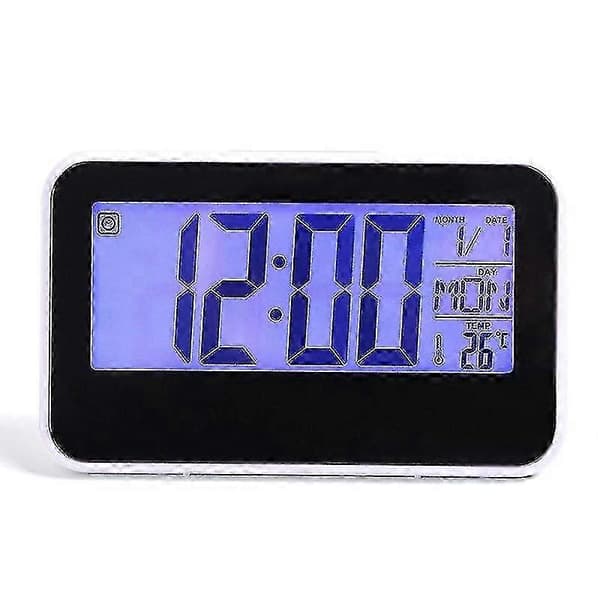 Large Silent LCD Wall Clock with Temperature and Humidity Display, Clock with Day and Date, Digital Wall Clock for Home Office